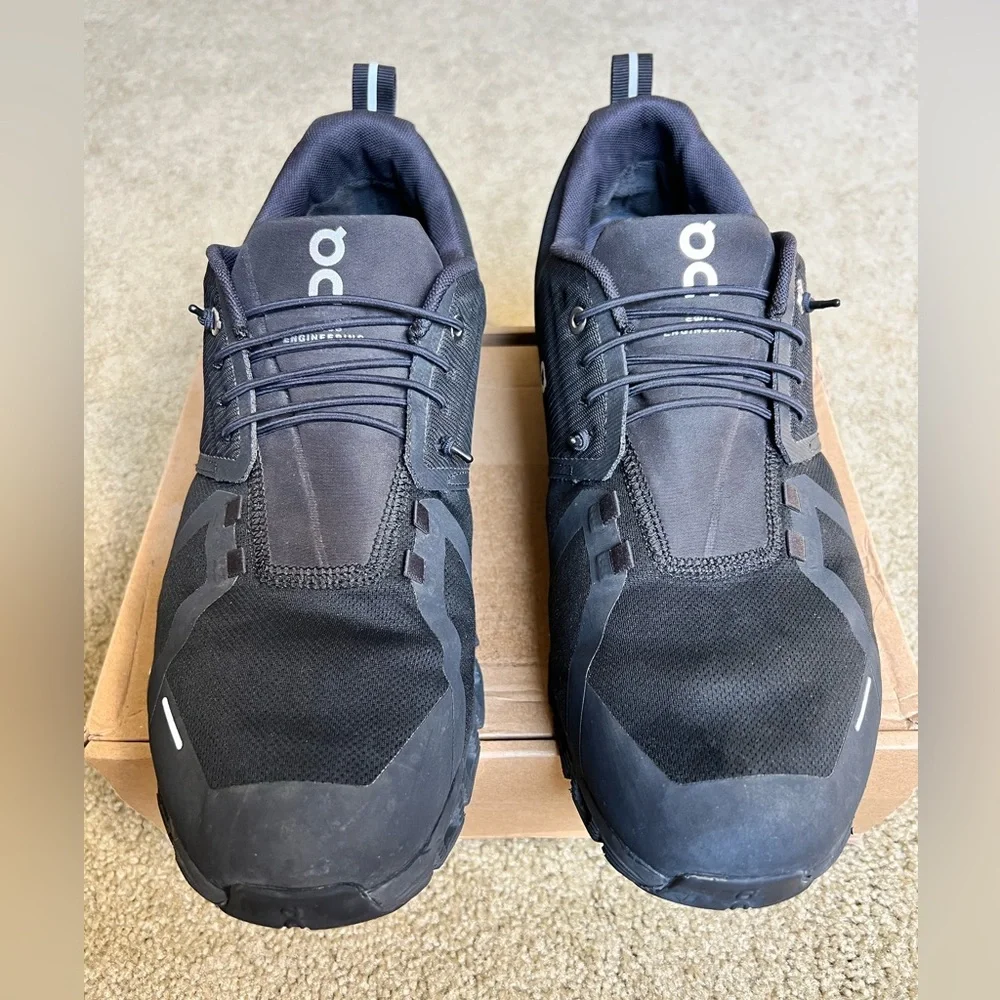 On Cloud 5 Waterproof Men’s Shoes Size 12 Black Performance Running Gently Used